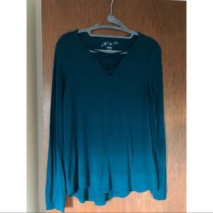 Turquoise Long-Sleeve Top